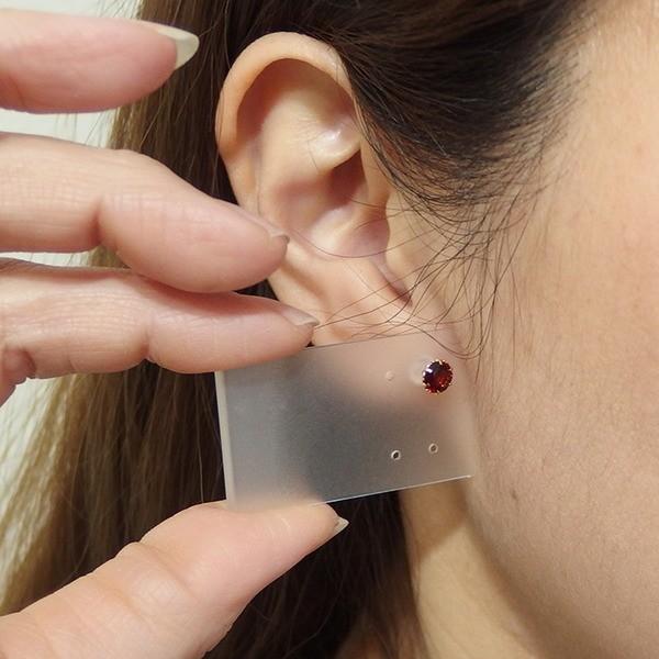 初回限定 ピアス ガーネット K18 ピンクゴールド 約5mm 高品質 シリコン製ダブルロックキャッチ仕様 一粒留 信頼 Area Com Gt