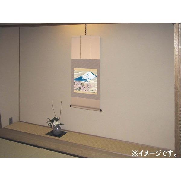 代引不可/〔 横山大観生誕150年 〕 富士図 富士絵画 高精彩特色技術絵 横山大観 霊峰富士 掛軸 尺三 冨士と桜図/代引不可_2