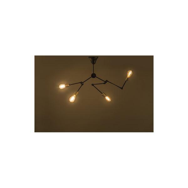 代引不可/ペンダントライト 照明器具 幅71〜109cm ブラック スチール製 電球付き リビング ダイニング 寝室 ベッドルーム インテリア家具/代引不可_1