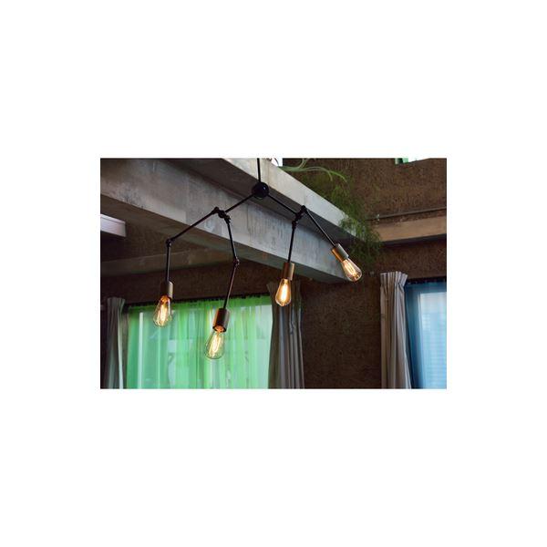 代引不可/ペンダントライト 照明器具 幅71〜109cm ブラック スチール製 電球付き リビング ダイニング 寝室 ベッドルーム インテリア家具/代引不可_3