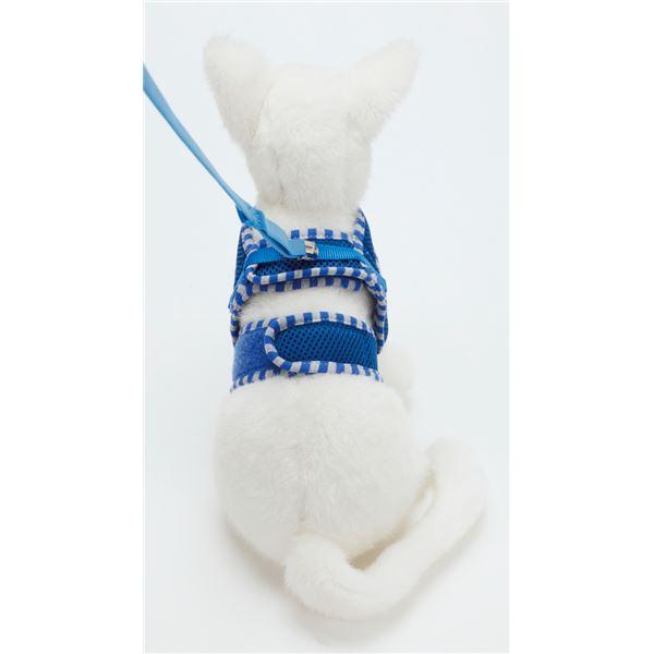 代引不可/（まとめ）Anycat ハーネスストライプ M ブルー(ペット用品)〔×3セット〕/代引不可