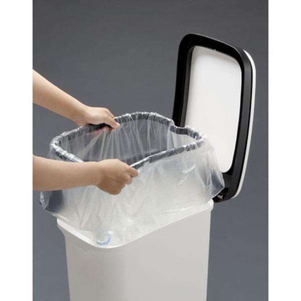 代引不可/ゴミ箱 ダストボックス 幅25.5cm 31L ウッド キャスター付き 移動便利 ふた付き スムース ペダルダストボックス キッチン 店舗/代引不可_4