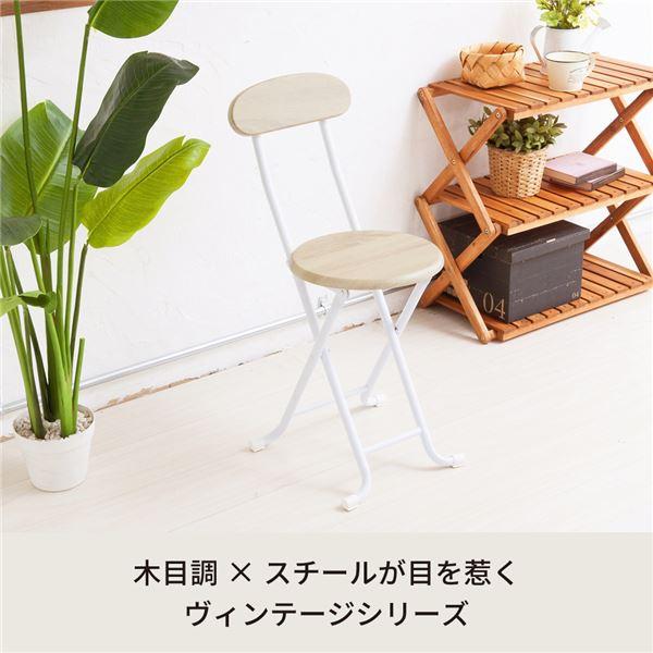 代引不可/〔2脚セット〕ヴィンテージチェア（ナチュラル／白