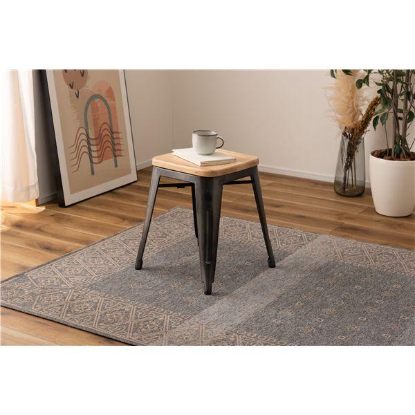 代引不可/スツール シルバー （約W39×D39×H44.5cm） 完成品/代引不可