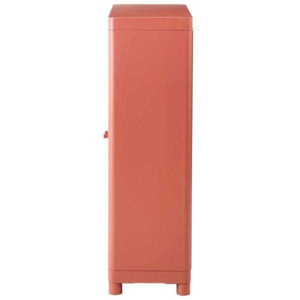 代引不可/チェスト 約W75×D33×H110.5cm コーラルピンク 可動棚 スチール 収納家具 リビング家具 インテリア家具 ディスプレイ家具/代引不可_2