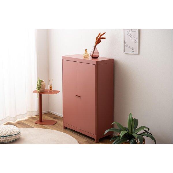 代引不可/チェスト 約W75×D33×H110.5cm コーラルピンク 可動棚 スチール 収納家具 リビング家具 インテリア家具 ディスプレイ家具/代引不可_3