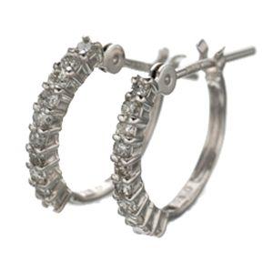代引不可/0.2ctダイヤハーフエタニティピアス ダイヤモンドピアス/代引不可の画像