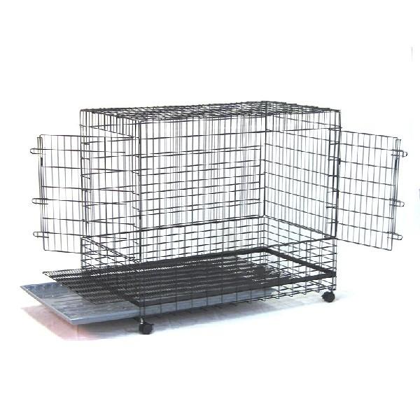 ハチコウスチールケージWドア 4L 705mm×1185mm×H980mm : ペット用品