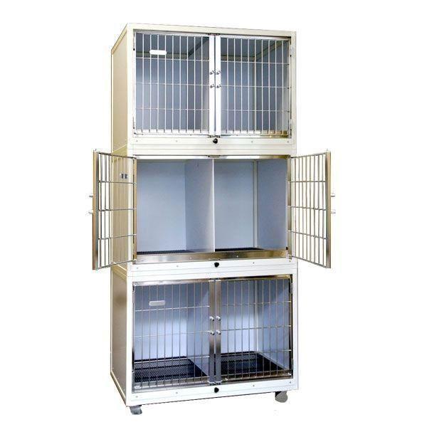 タキメタル 3段犬舎 業務用犬舎 店舗用犬舎 特殊加工のアルミ素材