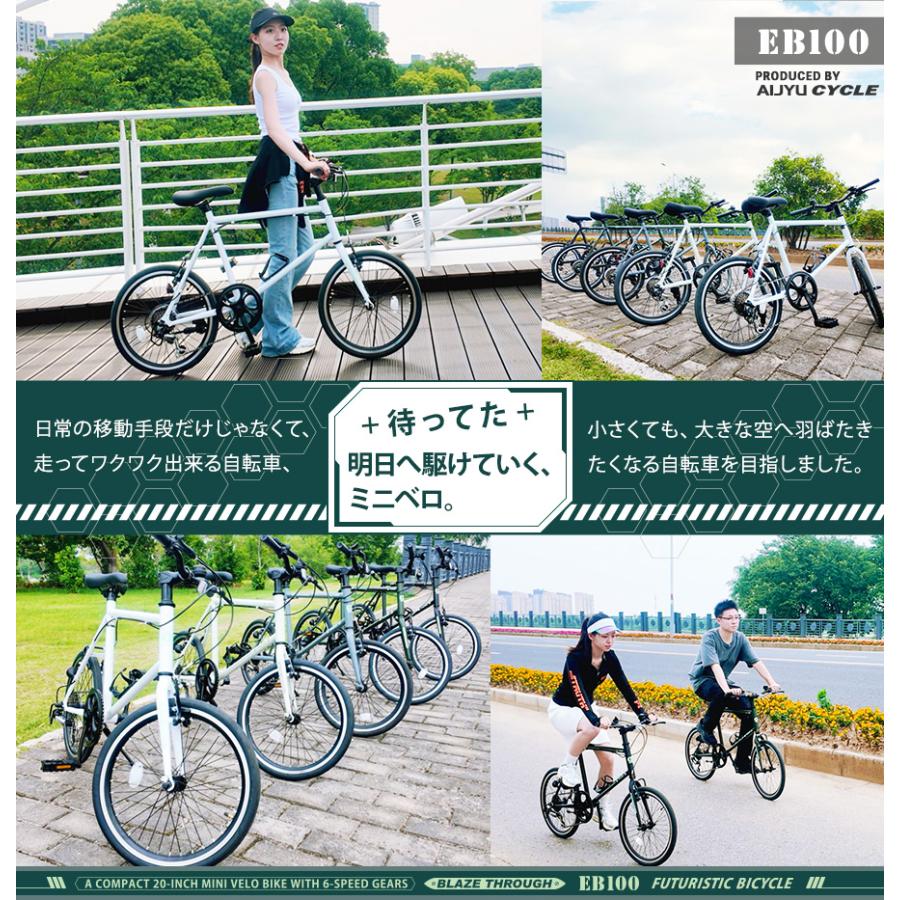 アイジュサイクル 自転車 ミニベロ 小径車 20イン チ シマノ 6段変速