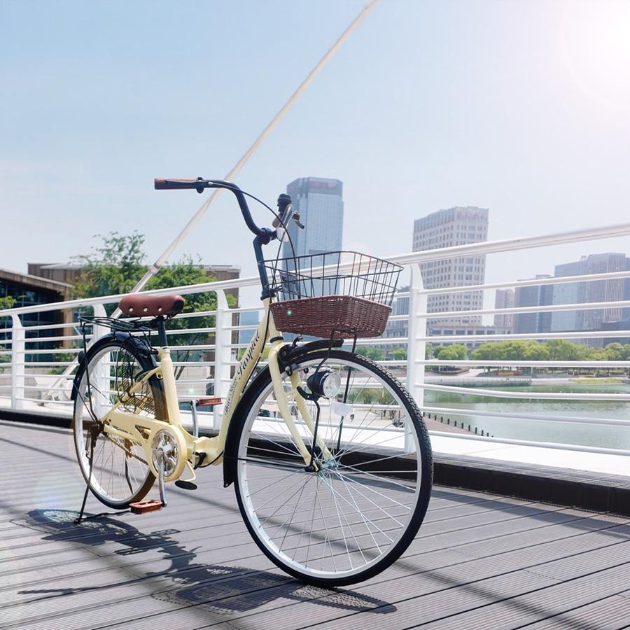 アイジュサイクル ノーパンク シティサイクル 26インチ 折りたたみ