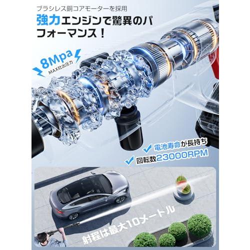 高圧洗浄機 コードレス 充電式2025新登場強化版バッテリー式 洗車機