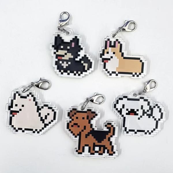 ドット犬チャーム【ThreeBオリジナル】 キーホルダー チャーム 犬種多数 犬種別 雑貨 | 