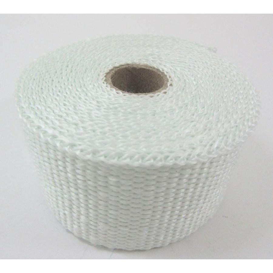 365日出荷対応 サーモバンテージ ホワイト 5cm×5M バイク マフラー エキマニ 耐熱布 放熱抑制 グラスファイバー 結束バンド付 thermo vantage 汎用品 |  | 02