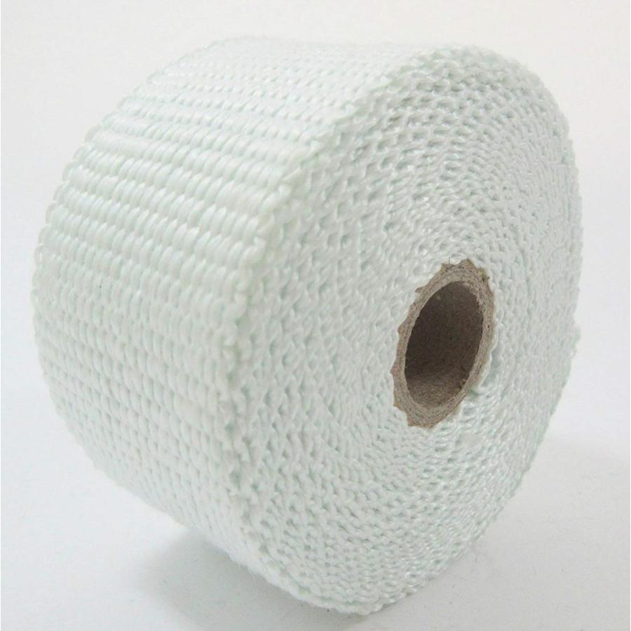 365日出荷対応 サーモバンテージ ホワイト 5cm×5M バイク マフラー エキマニ 耐熱布 放熱抑制 グラスファイバー 結束バンド付 thermo vantage 汎用品 |  | 03