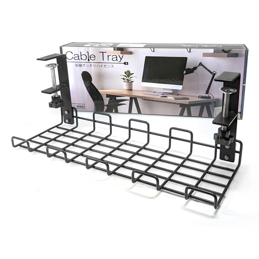 【訳あり特価】 1位受賞 ケーブルトレー 配線整理 クランプ メッシュ ケーブルラック 穴あけ不要 ケーブル デスク下 収納 電源タップ 傷防止 黒 白 | Nexus Spitze | 10
