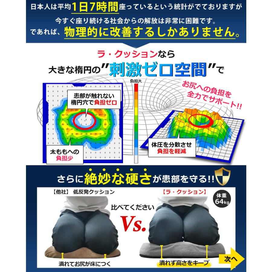 365日出荷対応【整骨院の院長推薦】 円座クッション プレミアムメモリーフォーム搭載 腰痛 痔 産後 姿勢 高反発 ドーナツクッション 安全基準クリア ブラウン｜threebox39｜04