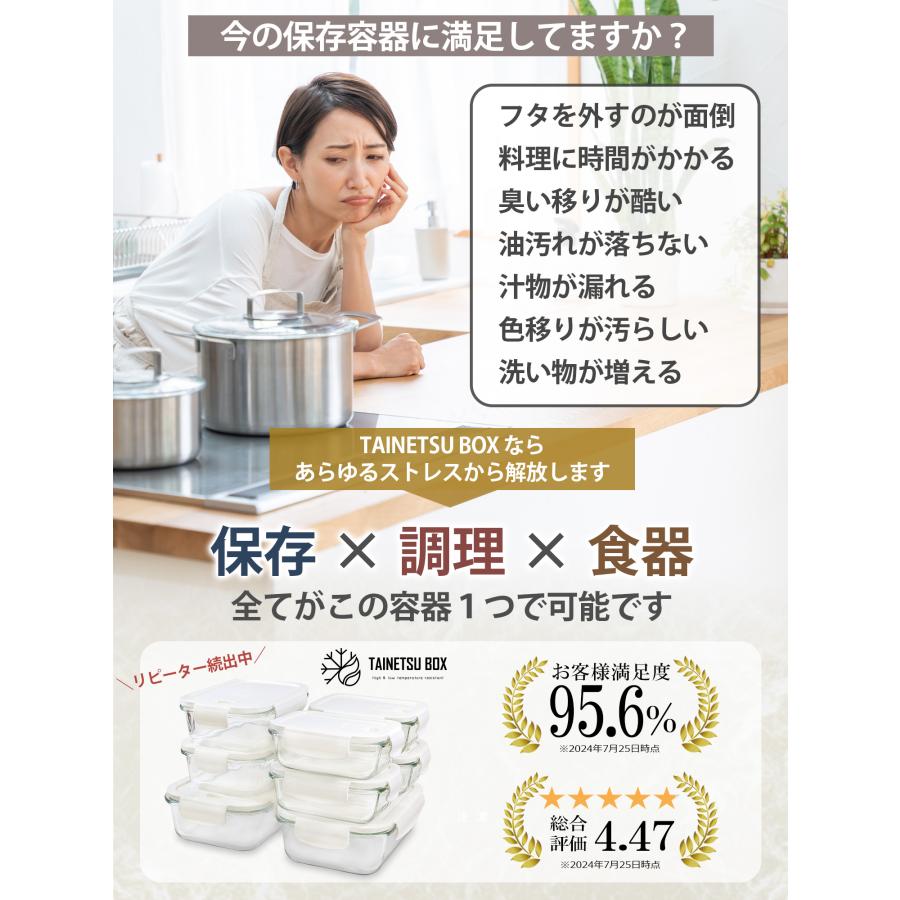 耐熱ガラス 耐熱容器 フタをしたまま電子レンジ対応 オーブン 蓋付き 密閉 日本国内で試験クリア済み タイボ Mサイズ 2個セット |  | 02