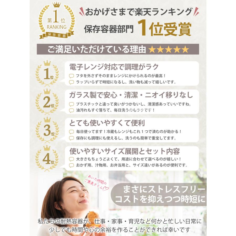 【バズるの泉 クックパッドplus掲載】 耐熱ガラス容器 耐熱容器 フタをしたまま電子レンジ対応 オーブン 蓋付き 密閉 日本での検査クリア タイボ 8個セット |  | 03