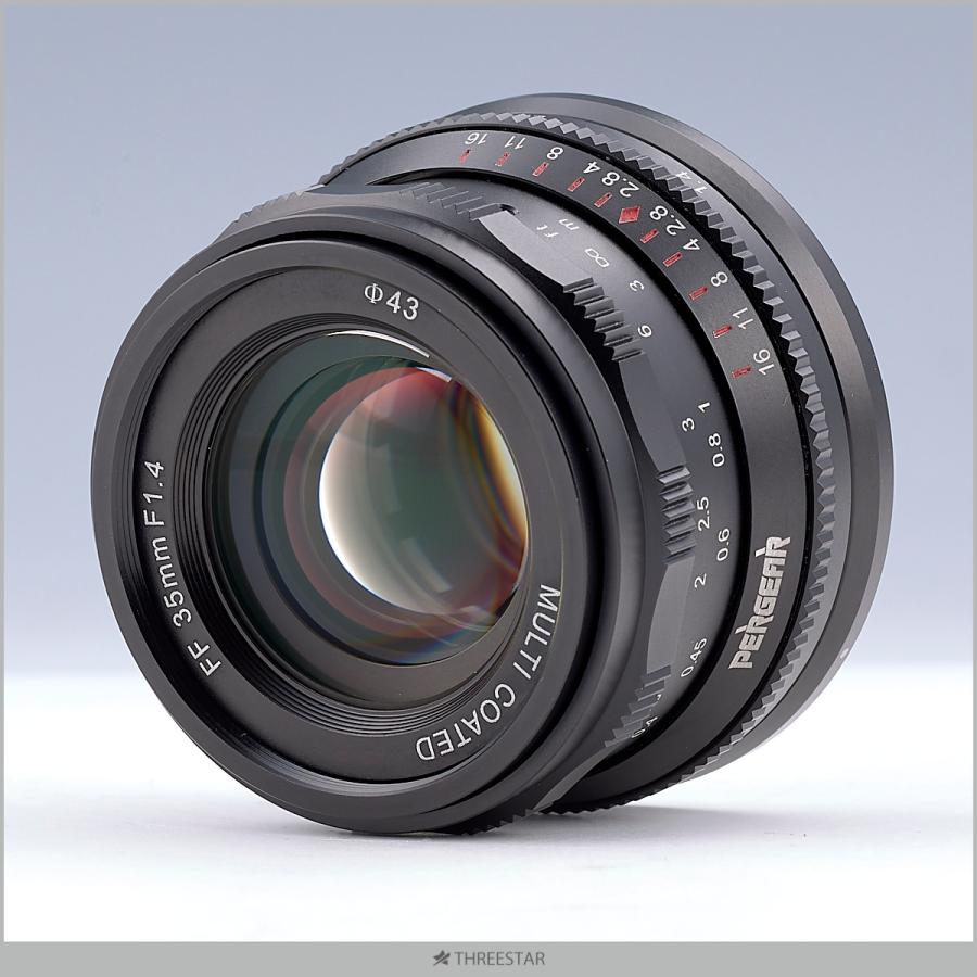 PERGEAR 35mm F1.4 フルサイズ マニュアルフォーカスレンズ 単焦点
