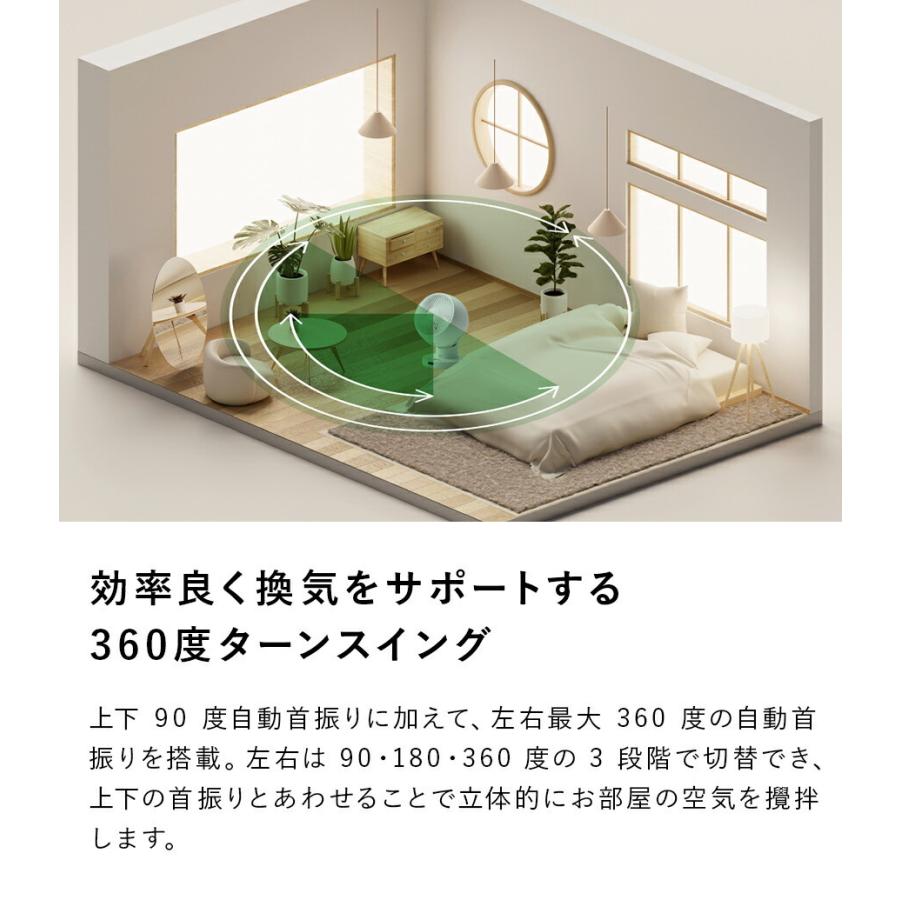 THREEUP（スリーアップ） サーキュレーター 扇風機 360度回転 人感