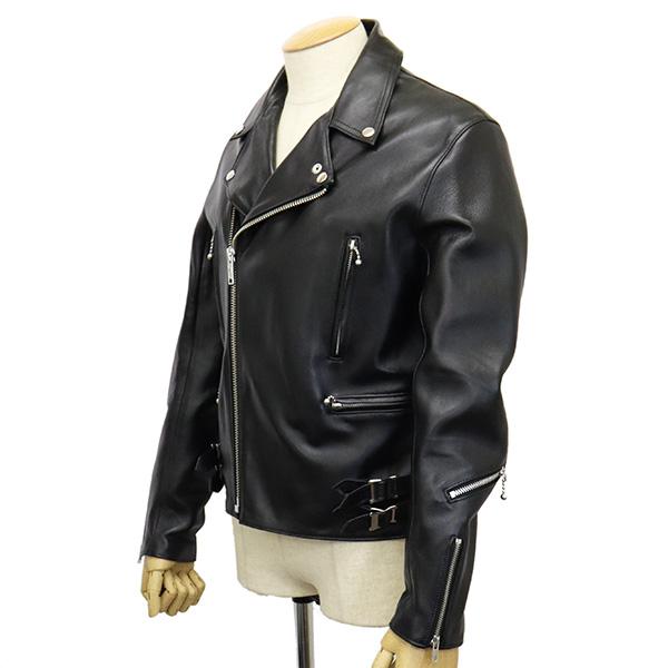 666 LEATHER WEAR LJM-1 U.K. サイドベルト シープスキン ライダースジャケット 日本製 BLACKの画像