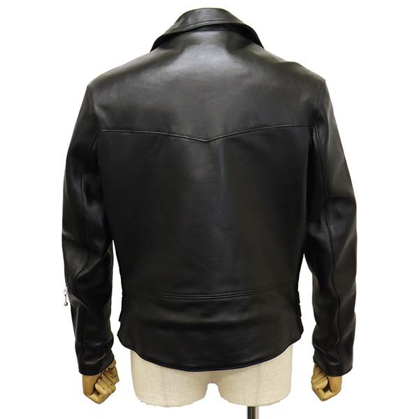 666 LEATHER WEAR LJM-1 U.K. サイドベルト シープスキン ライダースジャケット 日本製 BLACKの画像