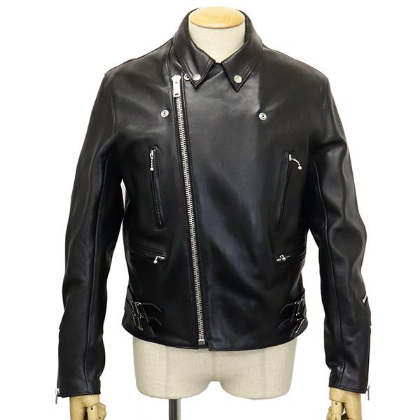 666 LEATHER WEAR LJM-1 U.K. サイドベルト シープスキン ライダースジャケット 日本製 BLACKの画像