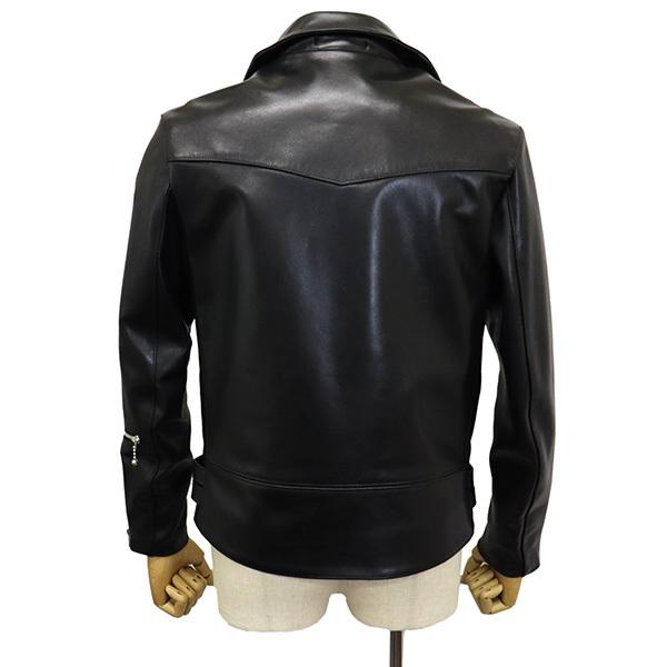 666 LEATHER WEAR LJM-1TFTW タイトフィット ツイントラック U.K. サイドベルト ライダースジャケット 日本製 BLACKの画像