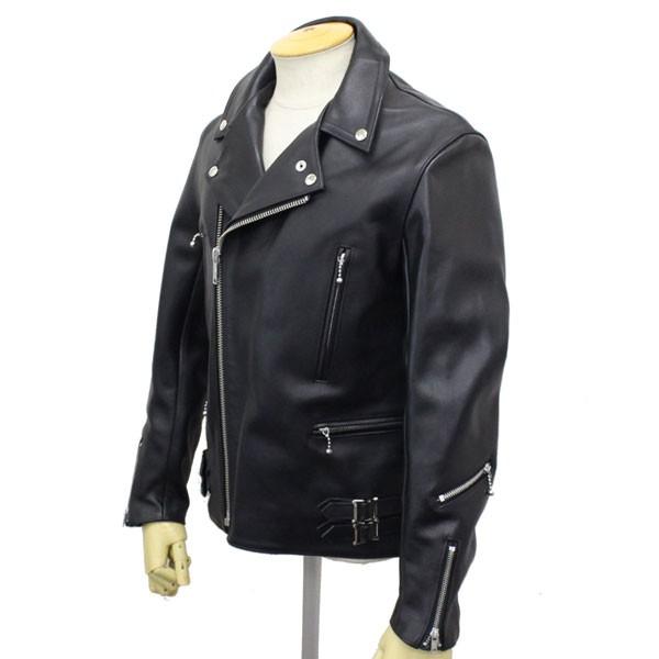 666 LJM-1L U.K.SIDE BELT LEATHER JACKET REGULAR FIT LONG(サイドベルト レザージャケット レギュラーフィット ロング) 日本製 BLACK｜threewoodjapan｜03