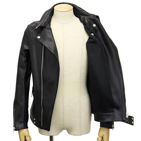 666 LEATHER WEAR LJM-8 フロントフラップ ライダースジャケット 日本製 BLACKの画像