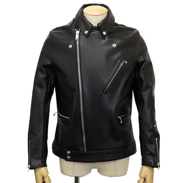 666 LEATHER WEAR LJM-8 フロントフラップ ライダースジャケット 日本製 BLACKの画像