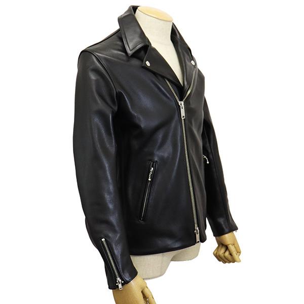 666 LEATHER WEAR LJM-27TF プレーンバックサイドベルト ライダースジャケット 日本製 BLACKの画像