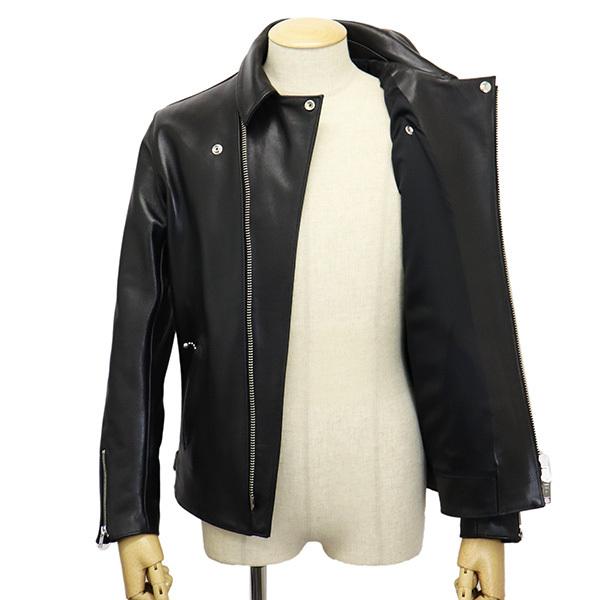 666 LEATHER WEAR LJM-27TF プレーンバックサイドベルト ライダースジャケット 日本製 BLACKの画像