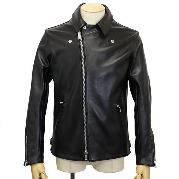 666 LEATHER WEAR LJM-27TF プレーンバックサイドベルト ライダースジャケット 日本製 BLACKの画像