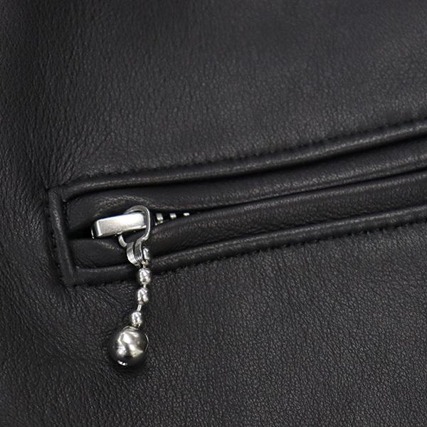 666 LEATHER WEAR LVM-2 シープスキン レザージップベスト 日本製 BLACKの画像
