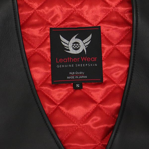 666 LEATHER WEAR LVM-2 シープスキン レザージップベスト 日本製 BLACKの画像