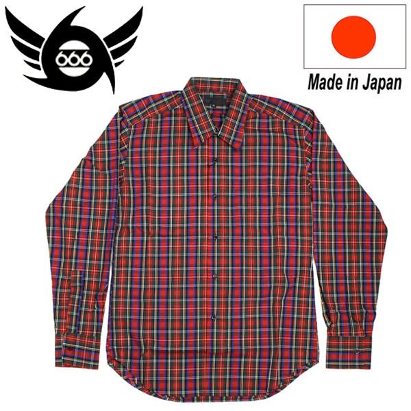 666 ORIGINAL Regularcollar Shirts L/S (レギュラーカラーシャツ) 長袖 レッドタータンチェック SOS202