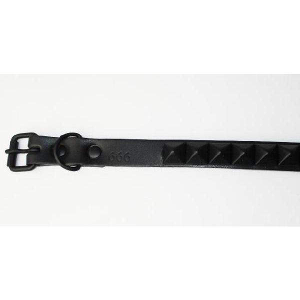 666 Studded Gear 666スタッデッドギア 1連ピラミッドスタッズベルト ブラックxブラック SOG0008｜threewoodjapan｜02