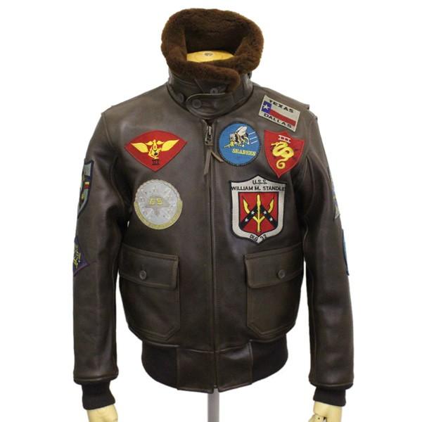 AVIREX (アヴィレックス) 6181013 G-1 TOP GUN JACKET トップガン レザージャケット 055 BROWNの画像