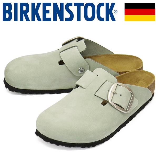 BIRKENSTOCK (ビルケンシュトック) 1029279 BOSTON BIG BUCKLE ボストン ビッグバックル ヌバックレザーサンダル PURE SAGE レギュラー幅 BI406