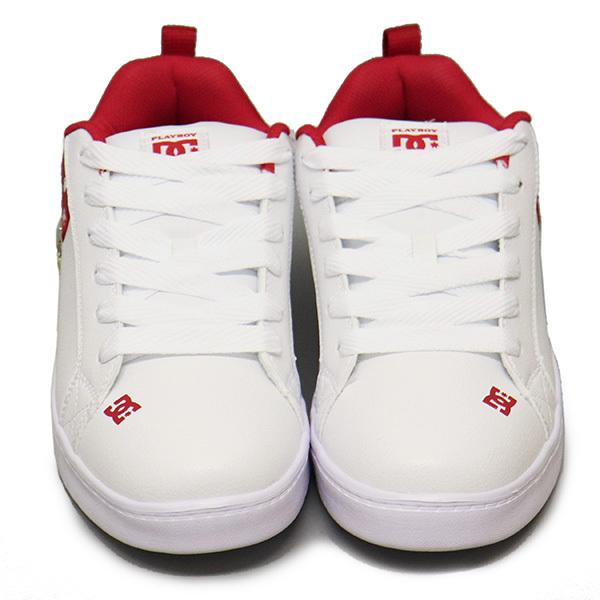 DC SHOES (ディーシーシューズ) DM216601 COURT GRAFFIK LITE X PB コートグラフィックライトxプレイボーイ シューズ WHITExRED DC022｜threewoodjapan｜02