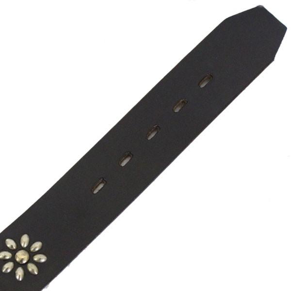 HTC(Hollywood trading Company) #24 FLOWER BELT(フラワーベルト)　ブラックレザー×シルバースタッズの画像