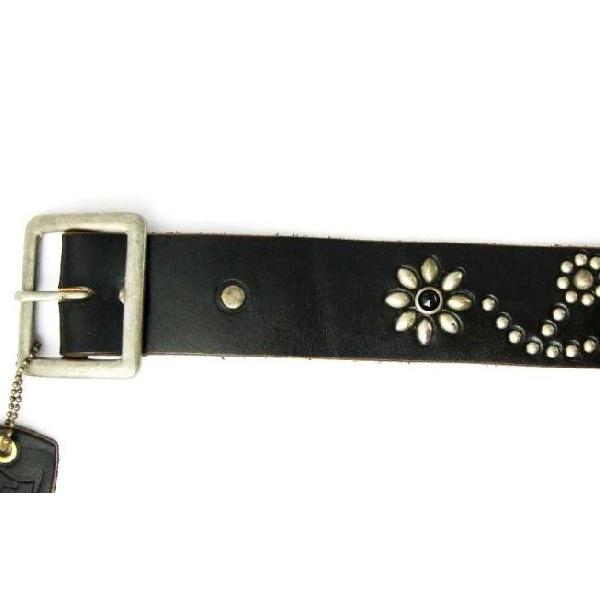 HTC #24S Rhine Stone Flower Belt(ラインストーンフラワーベルト) ブラックストーンxブラックレザーの画像