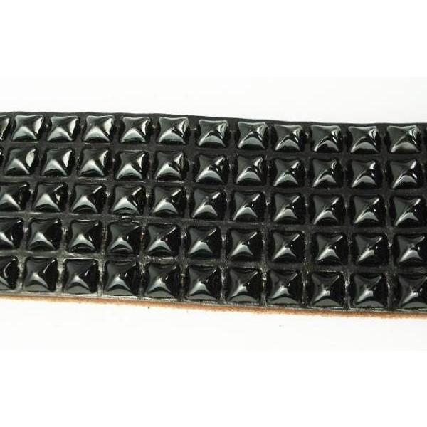 HTC(Hollywood Trading Company)#14　5 row Pyramid Black Studs Belt(5連ピラミッドブラックスタッズベルト)　ブラックの画像