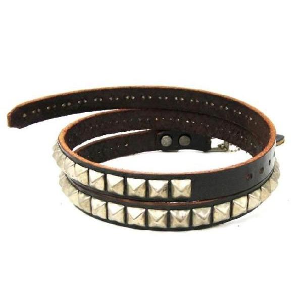 HTC(Hollywood Trading Company)　#PYRAMID STUDS NARROW BELT(1連ピラミッドスタッズナローベルト) ブラックレザー｜threewoodjapan｜02