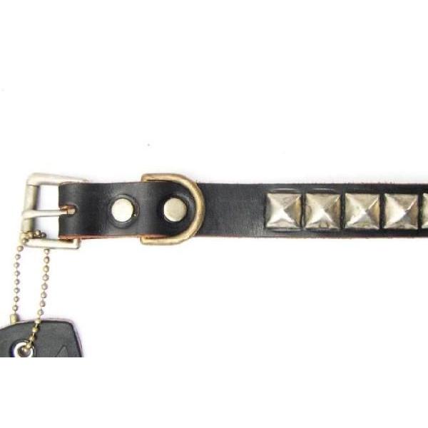 HTC(Hollywood Trading Company)　#PYRAMID STUDS NARROW BELT(1連ピラミッドスタッズナローベルト) ブラックレザー｜threewoodjapan｜03