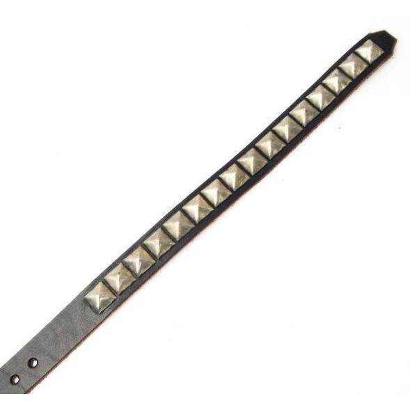 HTC(Hollywood Trading Company)　#PYRAMID STUDS NARROW BELT(1連ピラミッドスタッズナローベルト) ブラックレザー｜threewoodjapan｜05