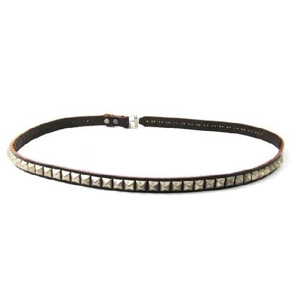 HTC(Hollywood Trading Company)　#PYRAMID STUDS NARROW BELT(1連ピラミッドスタッズナローベルト) ブラックレザー｜threewoodjapan｜06