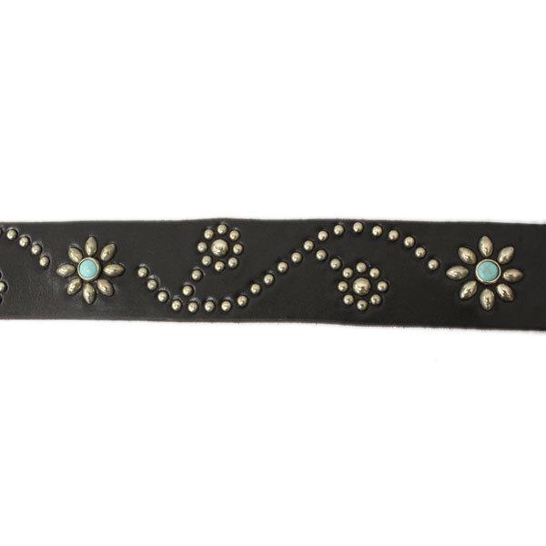 HTC(Hollywood Trading Company #ST125 Turquoise Flower Belt(ターコイズフラワーベルト)ブラック｜threewoodjapan｜03